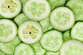 Cucumber slices background image. Cucumber pieces. Royalty Free Stock Photo