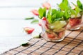 Cucumber strawberry mint fresh infused water detox drink cocktail lemonade Royalty Free Stock Photo