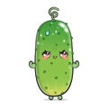 Cucumber strong. Vector hand drawn cartoon kawaii character illustration icon. Isolated on white background. Cucumber
