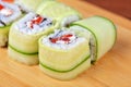 Cucumber sushi rolls Royalty Free Stock Photo