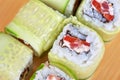 Cucumber sushi rolls Royalty Free Stock Photo