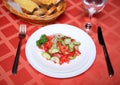 Cucumber tomato appetizing vegetable salad