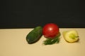 Cucumber tomato bell pepper fennel