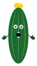 A shocked cucumber vector or color illustration