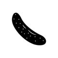 Cucumber vegetable vector icon solid black EPS 10. Cucumber flat illustration...Farm market product. Vegetarian food.... Fresh