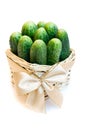 cucumbers in a gift basket for a diet