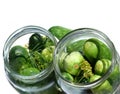 Cucumbers in jar Royalty Free Stock Photo