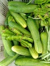 Cucumbers and lyres at the traditional market.