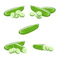 Cucumbers set. Vector