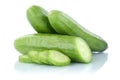 Cucumbers sliced slice fresh vegetable isolated