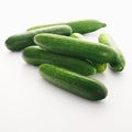 Cucumbers on white background