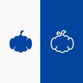 Cucurbit, Halloween, Pumpkin, Canada Line and Glyph Solid icon Blue banner Line and Glyph Solid icon Blue banner