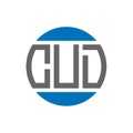 CUD letter logo design on white background. CUD creative initials circle logo concept.