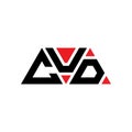 CUD triangle letter logo design with triangle shape. CUD triangle logo design monogram. CUD triangle vector logo template with red Royalty Free Stock Photo