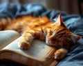 Cuddly Cat Naps: A Cozy Spring Readathon with a Feline Twist Royalty Free Stock Photo