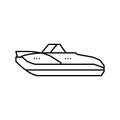 cuddy cabins boat line icon vector illustration