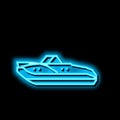 cuddy cabins boat neon glow icon illustration