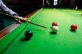 The cue of ball for a shot Royalty Free Stock Photo