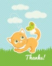 Cute Kitten Thank you standard postcard Royalty Free Stock Photo