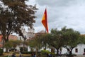 Giant flag of Cuenca in San Blas Park Royalty Free Stock Photo