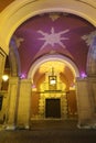 Historical facades and streets of The ancient city of Cuenca at night Royalty Free Stock Photo