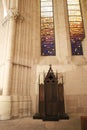 Old wooden confessional of the Cathedral of Cuenca, Spain Royalty Free Stock Photo
