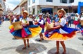 Ecuadorian folk dancers cuencano, canari, cayambe, Ecuador