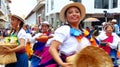 Folk dancers cuencanos and canari, Ecuador