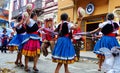 Ecuadorian folk dancers at Christmas parade