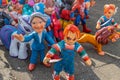 Paper mache dolls or Monigotes to be burn out at midnight to celebrate New Year