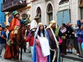 Couple as Holy family on Christmas parade, Ecuador