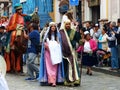 Couple as Holy family on Christmas parade, Ecuador