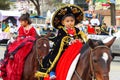 Little boy dressed up for christmas parade, Ecuador