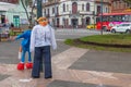 Traditional Monigotes to be burned at midnight on New Year\'s Eve, Ecuador