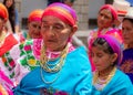 A senior woman folk dancer from Cayambe Canton, Pichincha Province, Ecuador