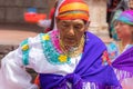 A senior woman folk dancer from Cayambe Canton, Pichincha, Ecuador