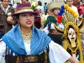 Woman folk dancer at the parade, Ecuador