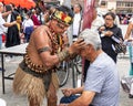 A shaman of Amazonian Quechua conducts an ancient ceremony of purification