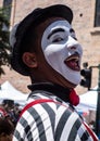 Cuenca, Ecuador / November 3, 2015 -A mime clown entertains the