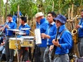 Group of musicians at village holiday, Ecuador