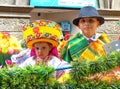 Cuenca, Ecuador. Parade Pase del Nino Viajero, Girl and boy dressed up for parade