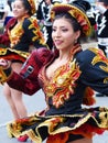 Young pretty woman bolivian folk dancer