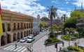 Cuenca, Ecuador. View at street Luis Cordero and Abdon Calderon Park