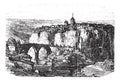 Cuenca in Spain, vintage engraving