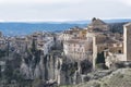 Cuenca view of the old town with its medieval buildings on the rocks of the gorges of the Jucar and Huecar rivers. europe spain Royalty Free Stock Photo