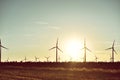 Cuenca wind farm at sunset