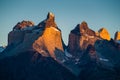 Cuernos Towers during sunrise Royalty Free Stock Photo