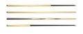 Cues for billiard, snooker realistic templates. Wooden sticks with various design for cuesports. Vector