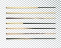 Cues for billiard, snooker realistic templates. Wooden sticks with various design for cuesports. Vector