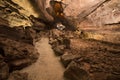 Cueva de los Verdes. Tourist attraction in Lanzarote, amazing volcanic lava tube. Royalty Free Stock Photo